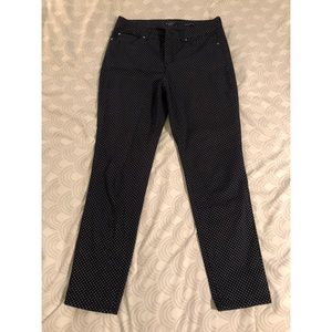 Navy Polka Dot Ankle Pants